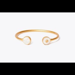 NWT Tory Burch Kira Semi-Precious Gold Cuff Bracelet, Mother Of Pearl